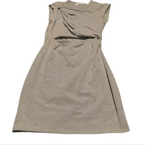Heather Grey fitted dress with cutout stomach. EUC 95%cotton 5%spandex. LILYFUL.